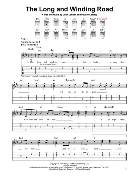 The Long And Winding Road by The Beatles - Easy Guitar Tab - Guitar Instructor