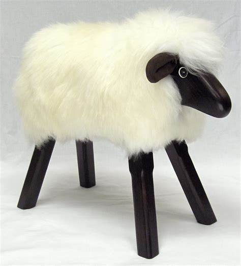 Ivory Fleece Lamb Footstool The Rocking Sheep Company