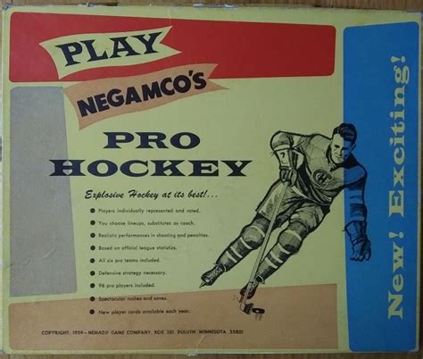 4468 Negamco Pro Hockey Game With 1990 91 Nhl Season Stats