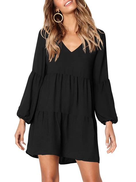 Apc Amoretu Women Summer Tunic Dress V Neck Casual Loose Flowy Swing