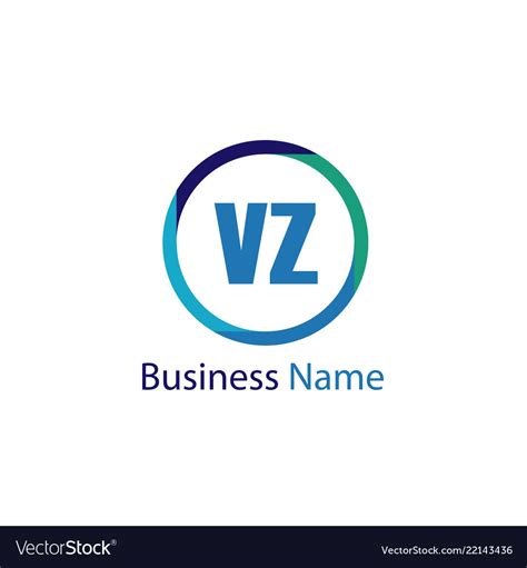 Initial Letter Vz Logo Template Design Royalty Free Vector