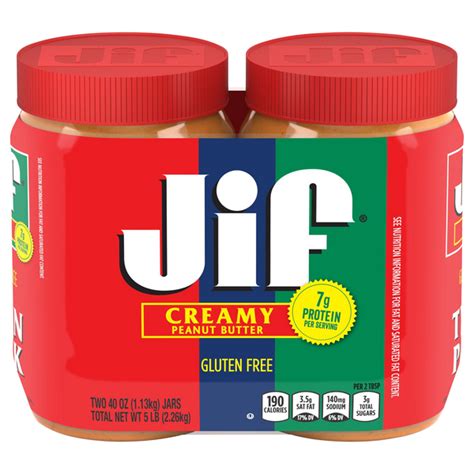 Save On Jif Peanut Butter Creamy Gluten Free 2 Ct Order Online Delivery Giant