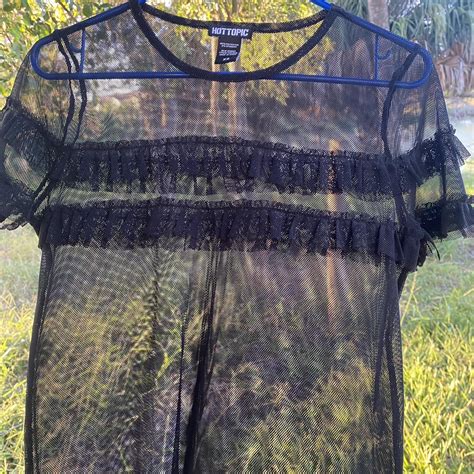 See Through Black Top Hot Topic Hot Topic Emo Mesh Depop