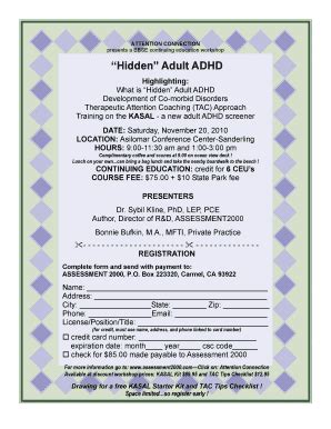 Fillable Online Hidden Adult ADHD Fax Email Print PdfFiller