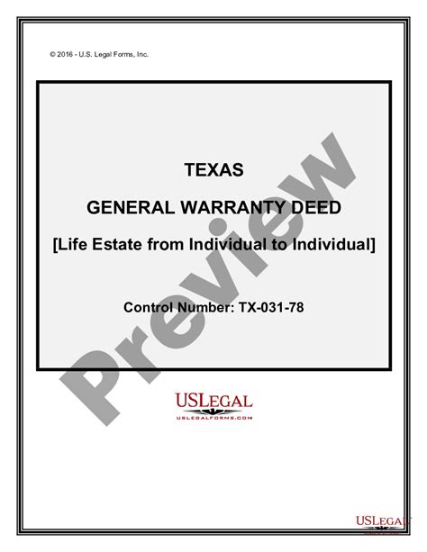 Life Estate Deed Texas Form Us Legal Forms