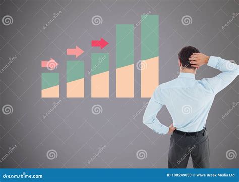 Businessman Thinking With Colorful Chart Statistics Stock Illustration