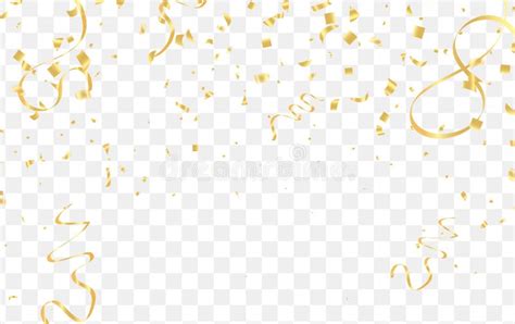 Falling Shiny Golden Confetti Isolated On Transparent Background Vip