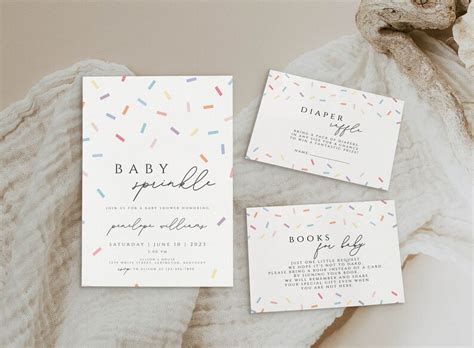 Sprinkle Baby Shower Invitation Bundle Rainbow Sprinkle Baby Etsy