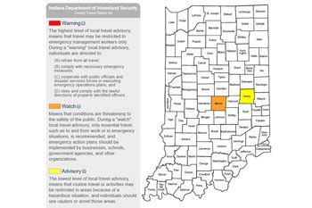 Indiana Homeland Security Travel Map - Washington Map State