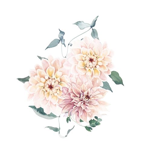 Premium Photo | Watercolor bouquet with dahlias and elegant branches