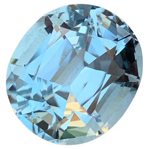 Carat Faceted Light Blue Topaz Cushion Cut Gemstone From Brazil