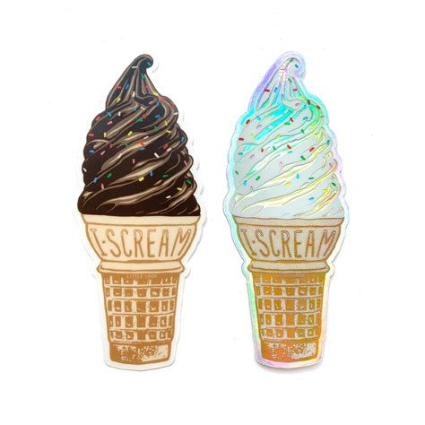 Ice Cream Cone Sticker Soft Serve Ice Cream I Scream Waterproof