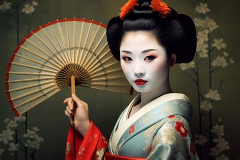 Gueixa Artista De Entretenimento Japonesa Tradicional Bela Imagem De