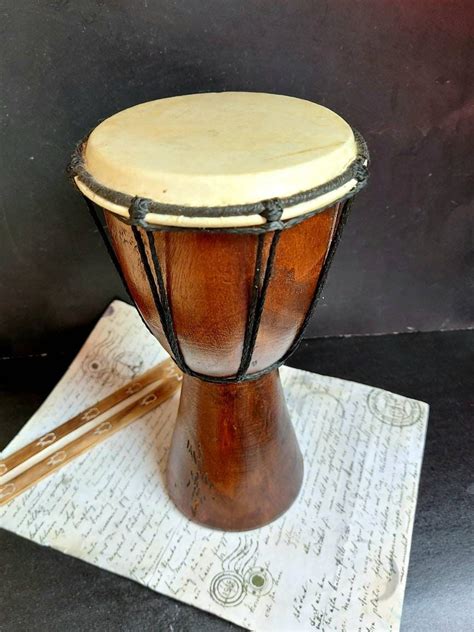 African Drum Djembe Drum Wooden Drum Music Instrument Tympanum Etsy