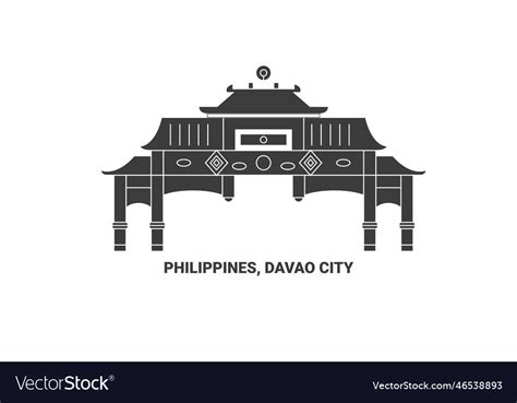 Philippines davao city travel landmark Royalty Free Vector