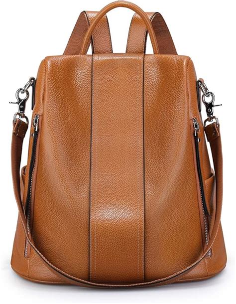 S Zone Women Soft Leather Backpack Antitheft Rucksack Ladies Shoulder