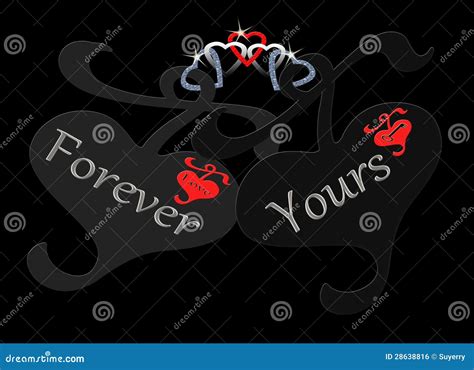 Forever Yours Cards For Valentines Day Hand Drawn Brush Lettering With