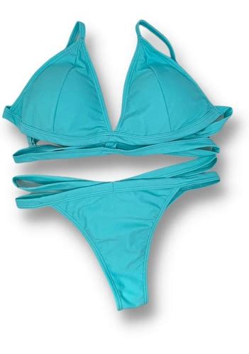 Bikini 2 Piezas Tiras Malla Verano Con Taza Removible Mujer