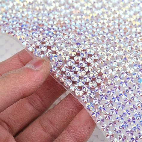 2440cm Crystal Ab Rhinestones Fabric Sheet Resin Crystal Mesh Etsy Rhinestone Fabric Craft