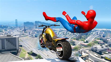 Spiderman Bike Jumps In GTA 5 Spider Man Jump Stunts Fails GTA 5