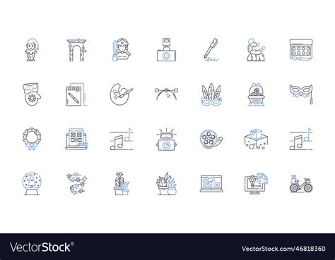 Clever Technique Line Icons Collection Ingenious Vector Image