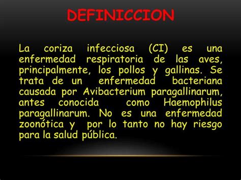 Coriza Infecciosa Sanson Ppt