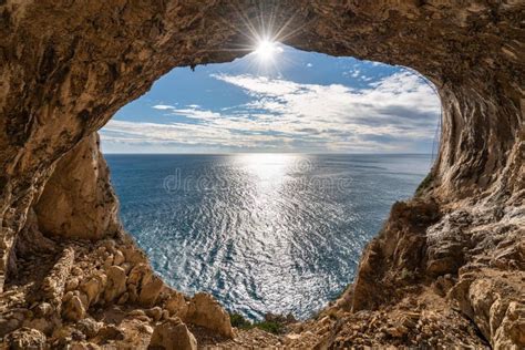 Scenic View Of Grotta Dei Falsari Cave Near Noli Liguria Italy Stock