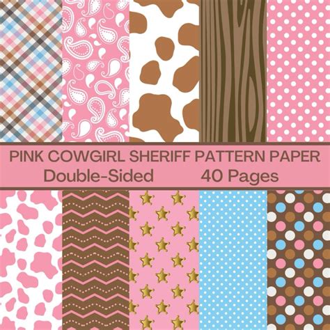 Amazon Pink Cowgirl Sheriff Scrapbook Paper 40 Pages 20 Sheets