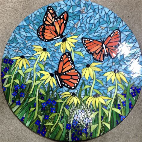 Mosaic Monarch Butterfly Table Mosaic Table Tops Mosaic Table Tops