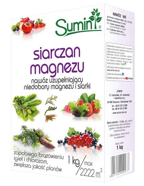 Sumin Siarczan Magnezu Kg Cena Opinie Rodki