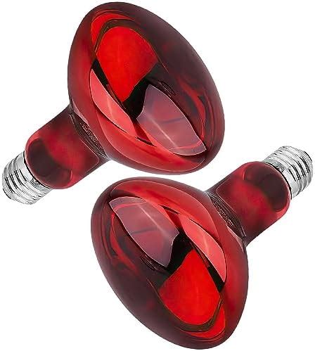 Fivtsme Reptilien Rotlichtlampe 2 Pack 100W Reptilien Wärmelampe Birne