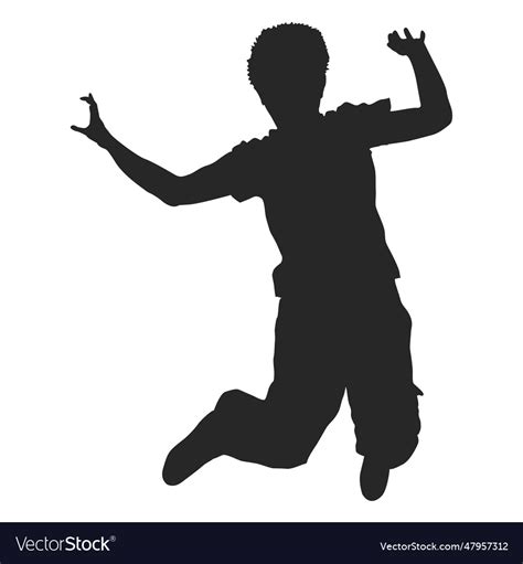 Boy jumping silhouette 3 Royalty Free Vector Image