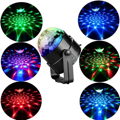 Generic Sound Activated Rotating Disco Ball Party Lights Strobe Light