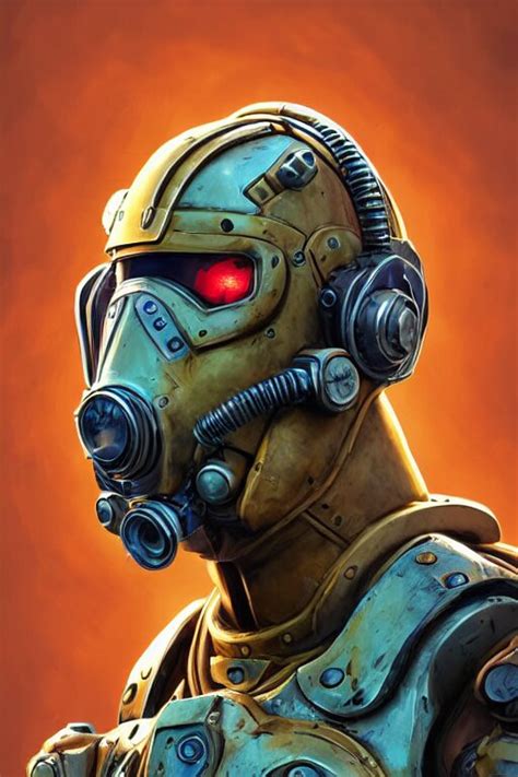 Hardmesh Retro Futurist Steampunk Fallout Power Armor Head