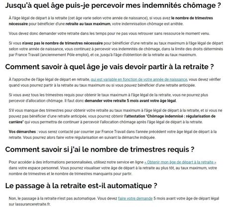 Faciliter la transition entre chômage et retraite lAssurance