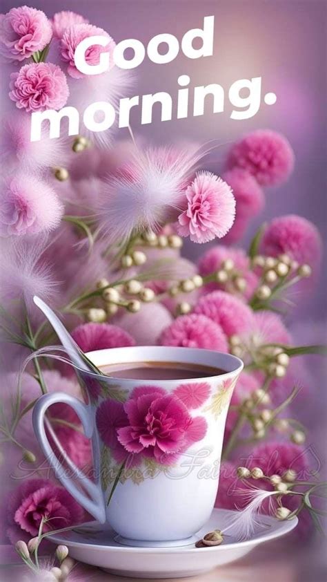 Good Morning Flowers with Coffee