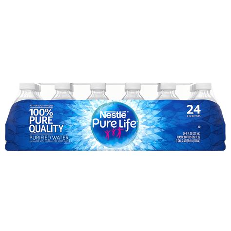 Nestle Pure Life Purified Water 8 Fl Oz Plastic Bottles 24 Pack