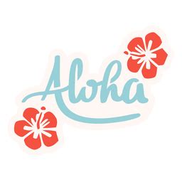 Aloha Word And Tropical Flowers PNG & SVG Design For T-Shirts