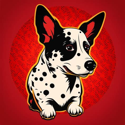 Una Caricatura De Un Perro Con Un Fondo Rojo Que Dice Perro En L