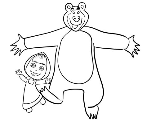 Dibujo De Masha Y El Oso De Masha Y El Oso Para Colorear