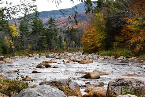 Fall Colors And Choppy Waters In White Mountain National Forest Nh