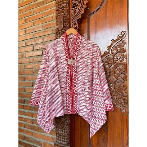 Jual Premium Blus Kartini Garutan Merah Putih Series Batik Kartini