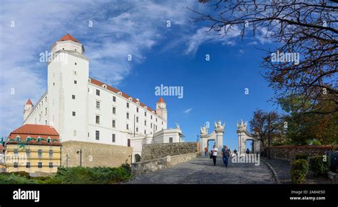 Bratislava (Pressburg): Pressburg Castle, main front in Slovakia Stock ...