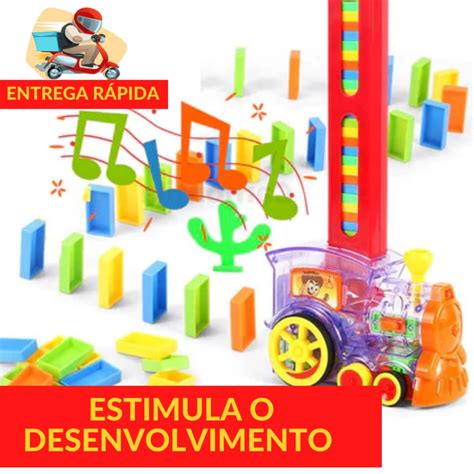 Trenzinho De Domin Divertido Empilhadeira Som E Luz Brinquedo Infantil