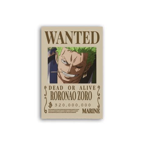 One Piece Zoro Wanted Poster 🌃 Animeartclub