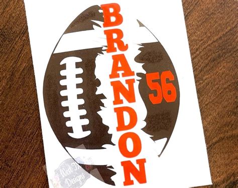 Football Decal Football Player Decal Personalized Football - Etsy