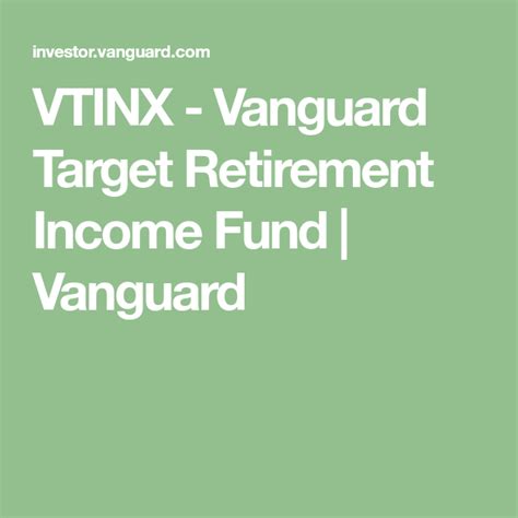 VTINX - Vanguard Target Retirement Income Fund | Vanguard | Retirement income, Vanguard, Income