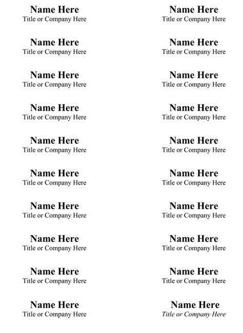 Name Tag Template Free Printable Doctemplates