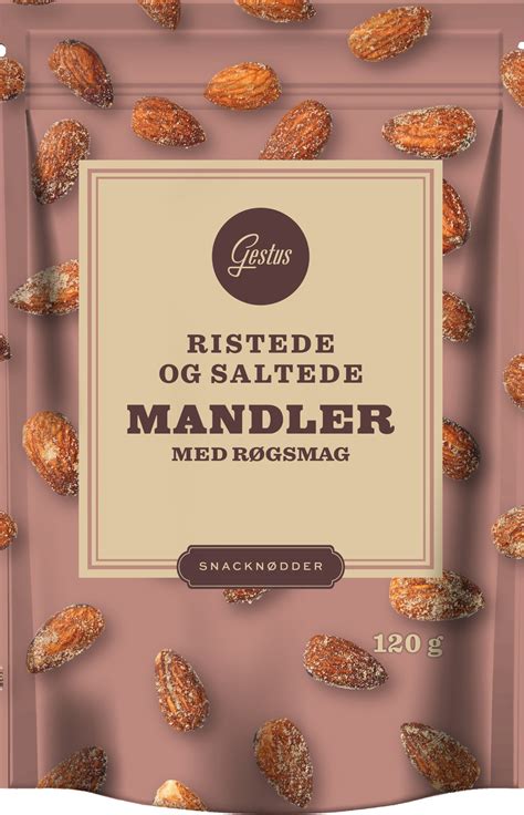 Gestus Ristede og Saltede Mandler med røgsmag 120 g NØDDER VIN MED