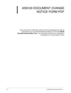 Fillable Online As9100 Document Change Notice Form As9100 Document